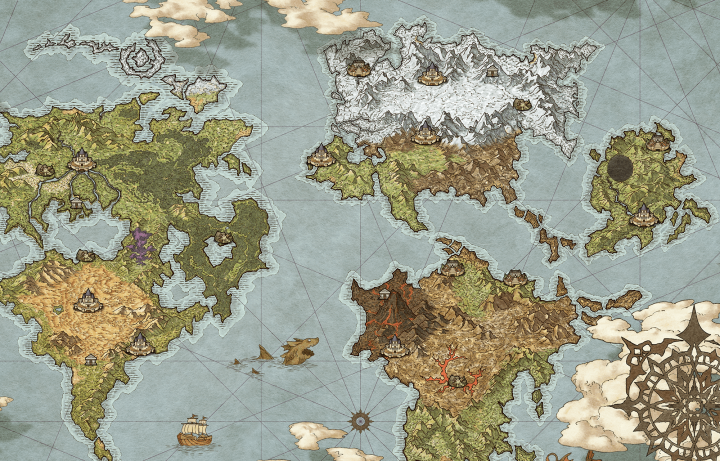 Carte du continent de Luxendarc